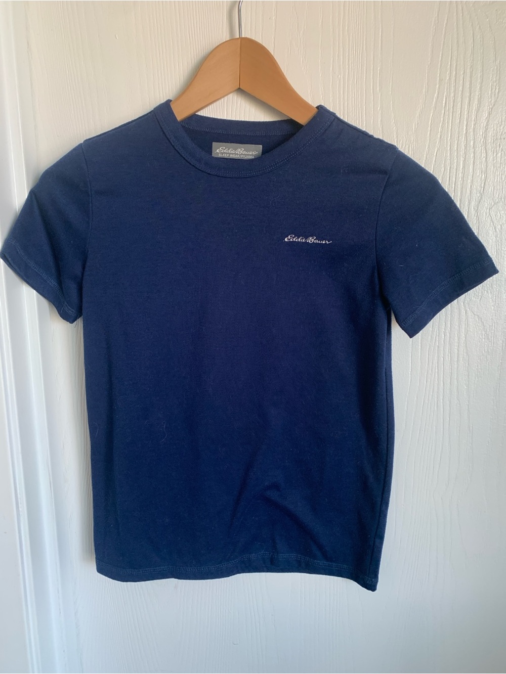 Eddie Bauer Navy Short-Sleeve Crew Tee with Script Chest Logo